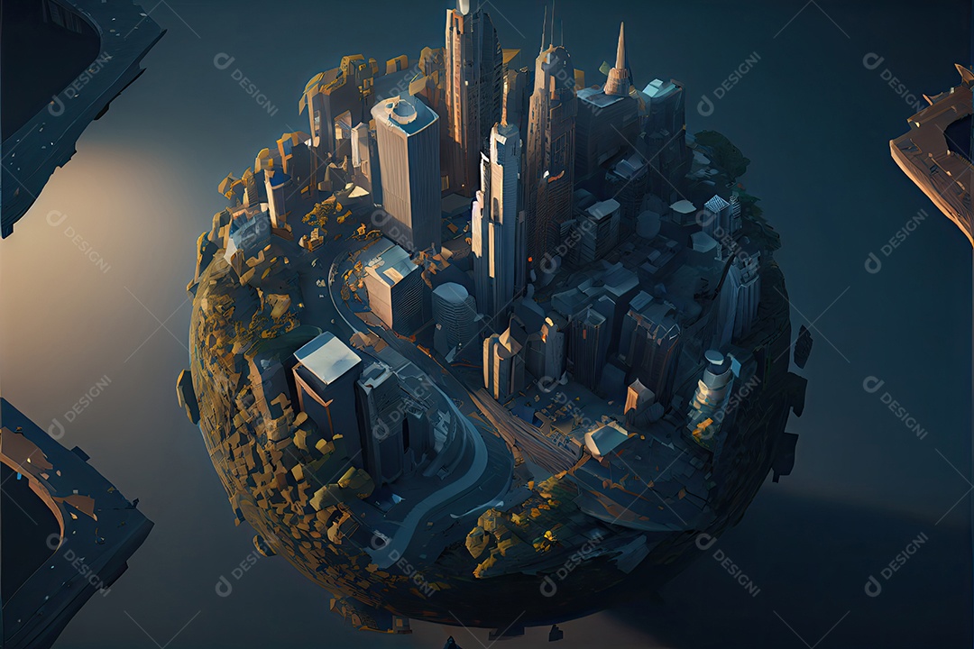 A cidade cresce no globo.