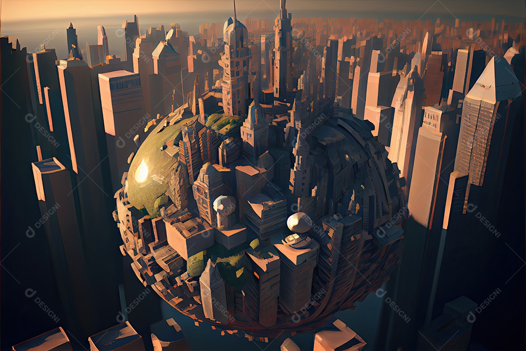 A cidade cresce no globo.