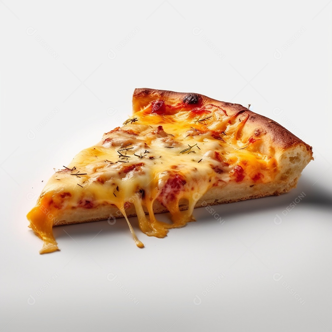 Fatia de pizza isolado em fundo branco