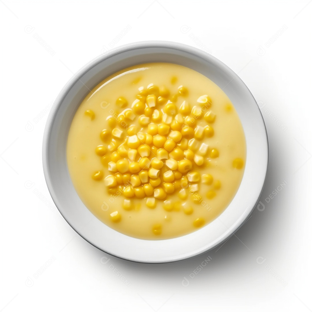 Milho cozido isolado em fundo branco