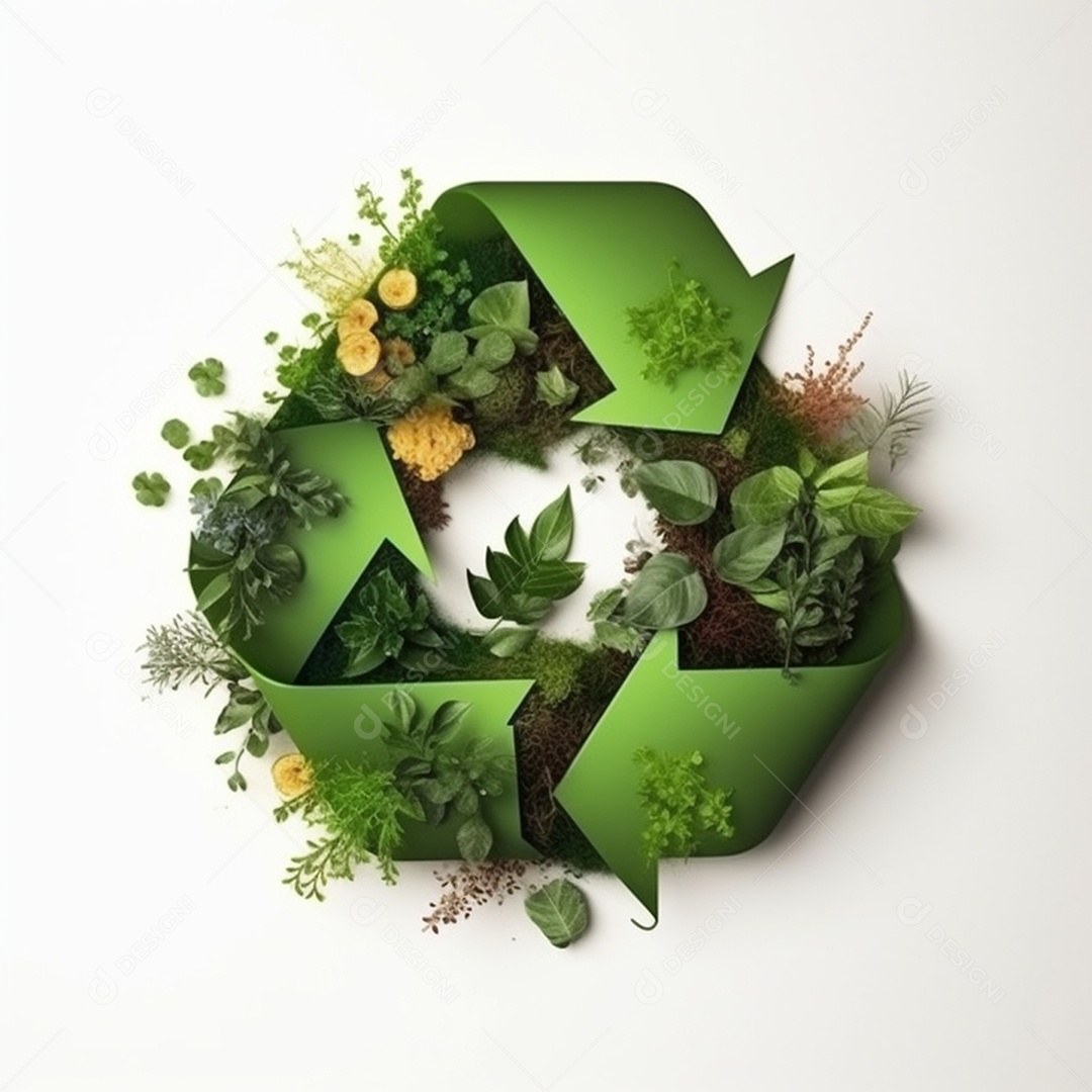 Símbolo de reciclagem isolado em fundo branco