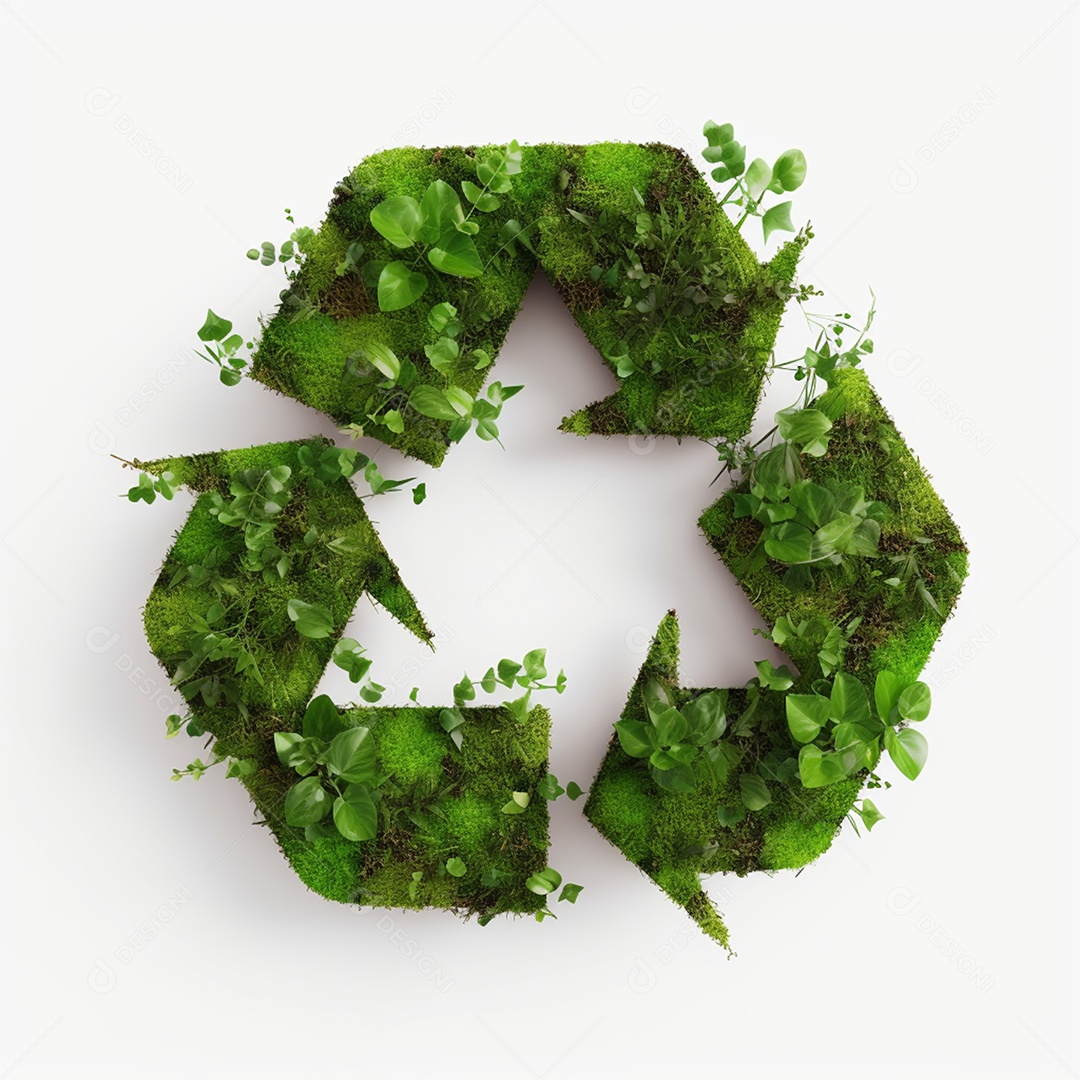 Símbolo de reciclagem isolado em fundo branco