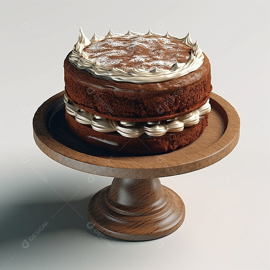 Delicioso bolo isolado em fundo branco