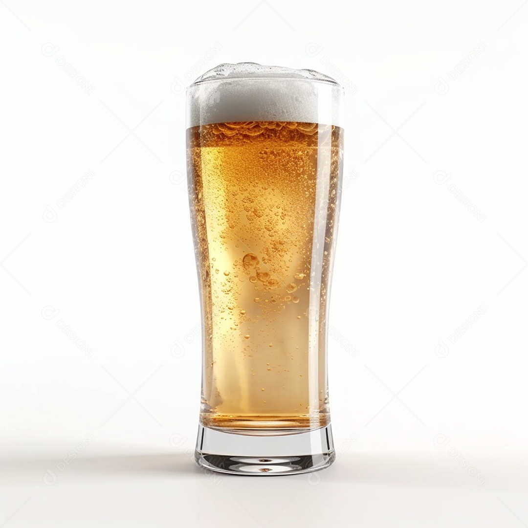 Copo de cerveja isolado em fundo branco