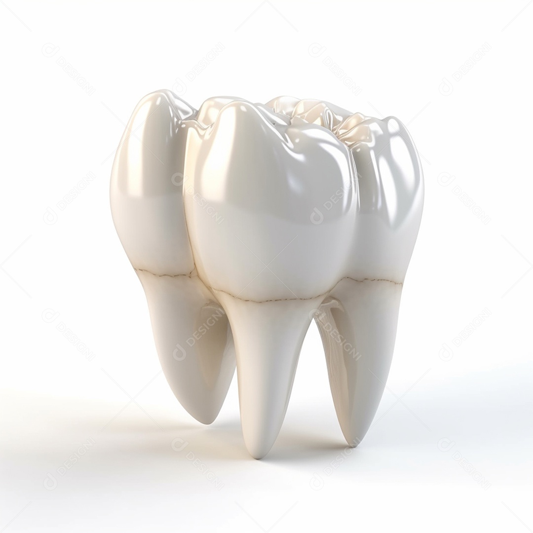 Dente branco isolado em fundo branco