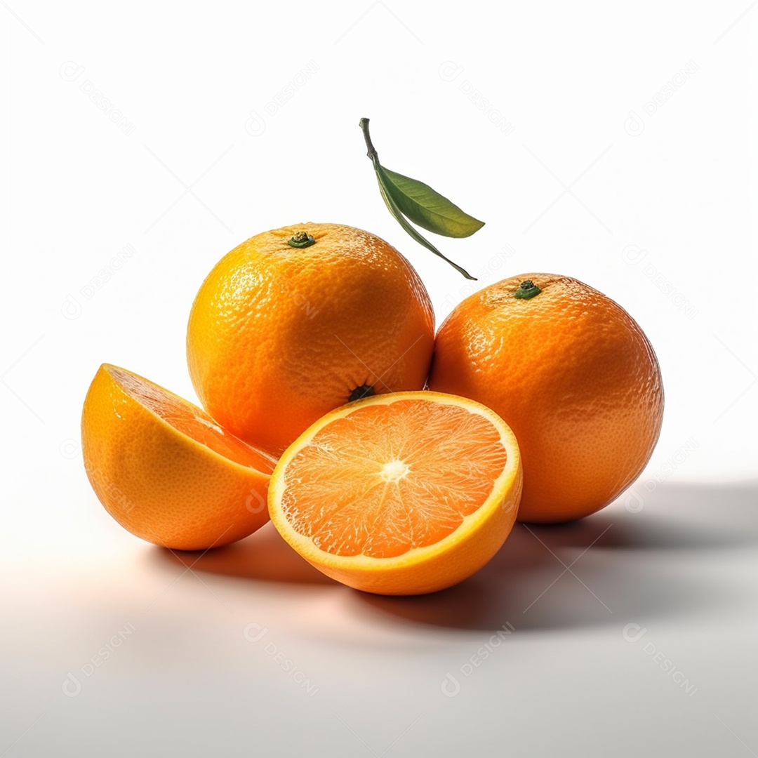 Laranjas maduras isolado em fundo branco