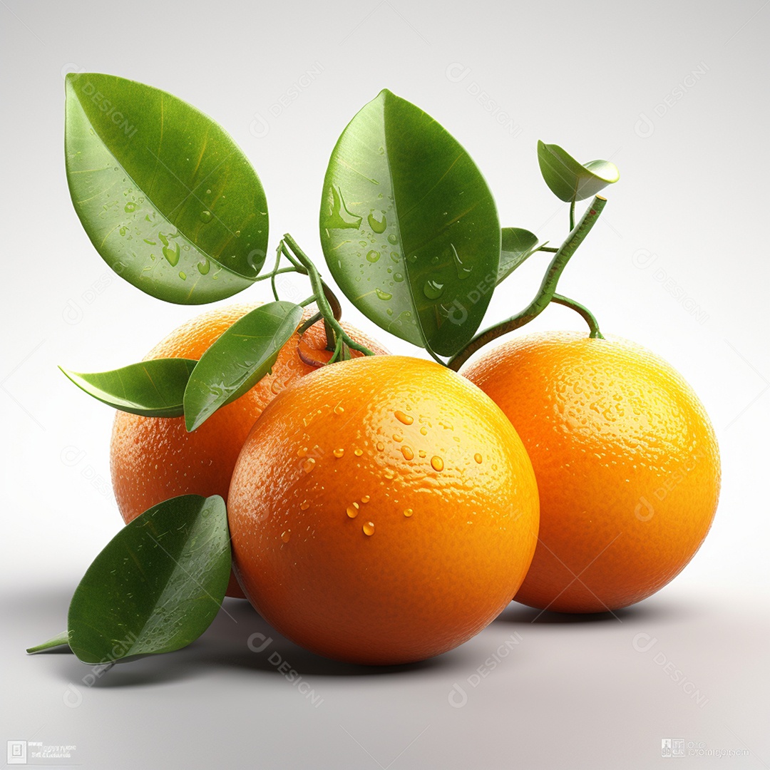 Laranjas maduras isolado em fundo branco