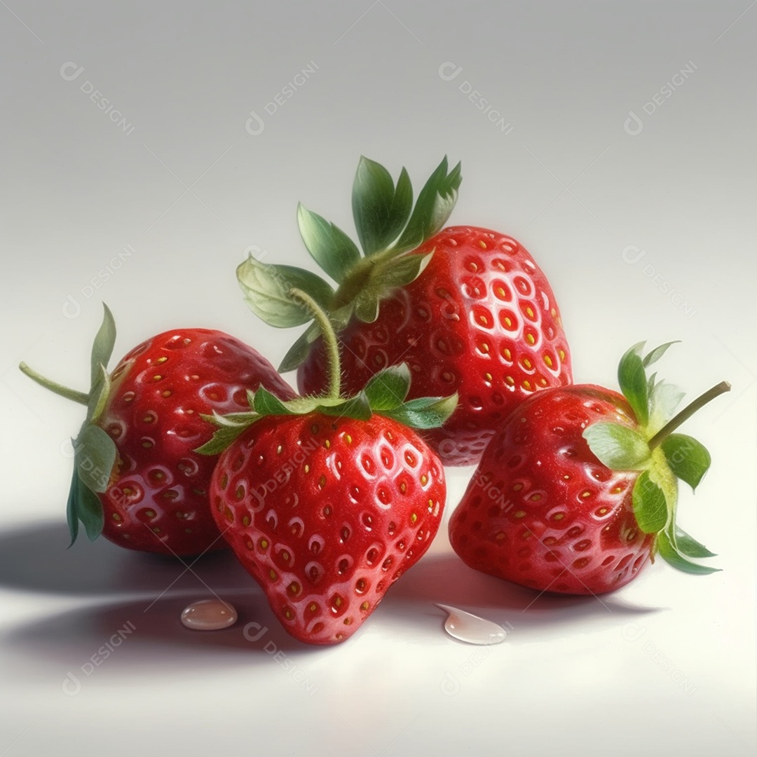 Morangos colhidos isolado em fundo branco