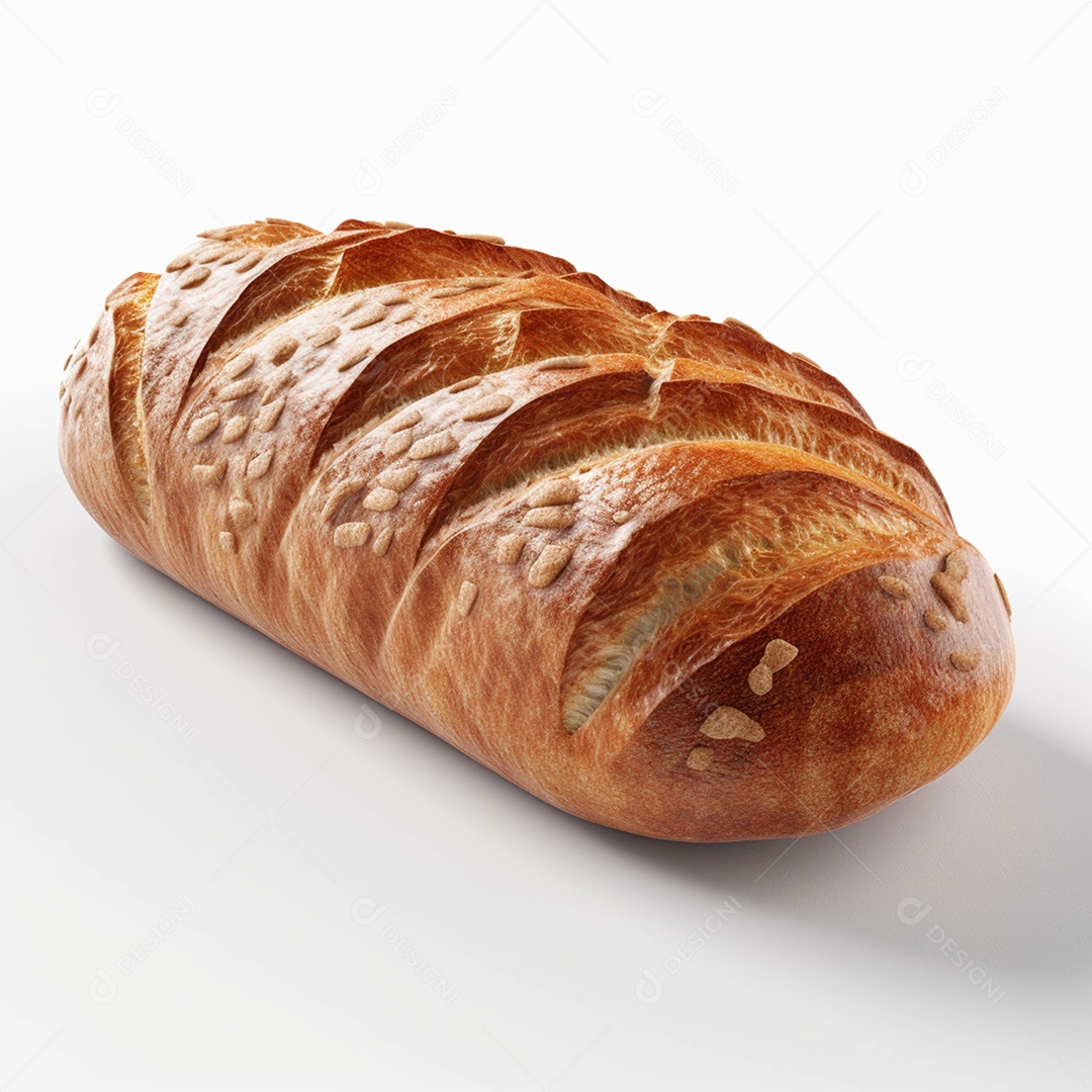 Deliciosa baguette isolado em fundo branco