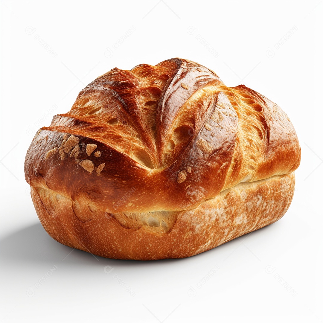 Delicioso pão isolado em fundo branco