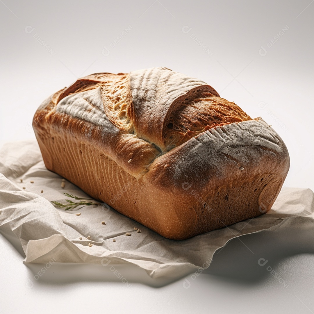 Delicioso pão isolado em fundo branco