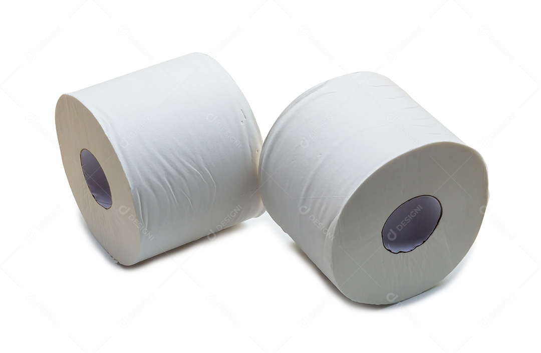 dois rolos de papel de seda branco ou guardanapo para uso em banheiro