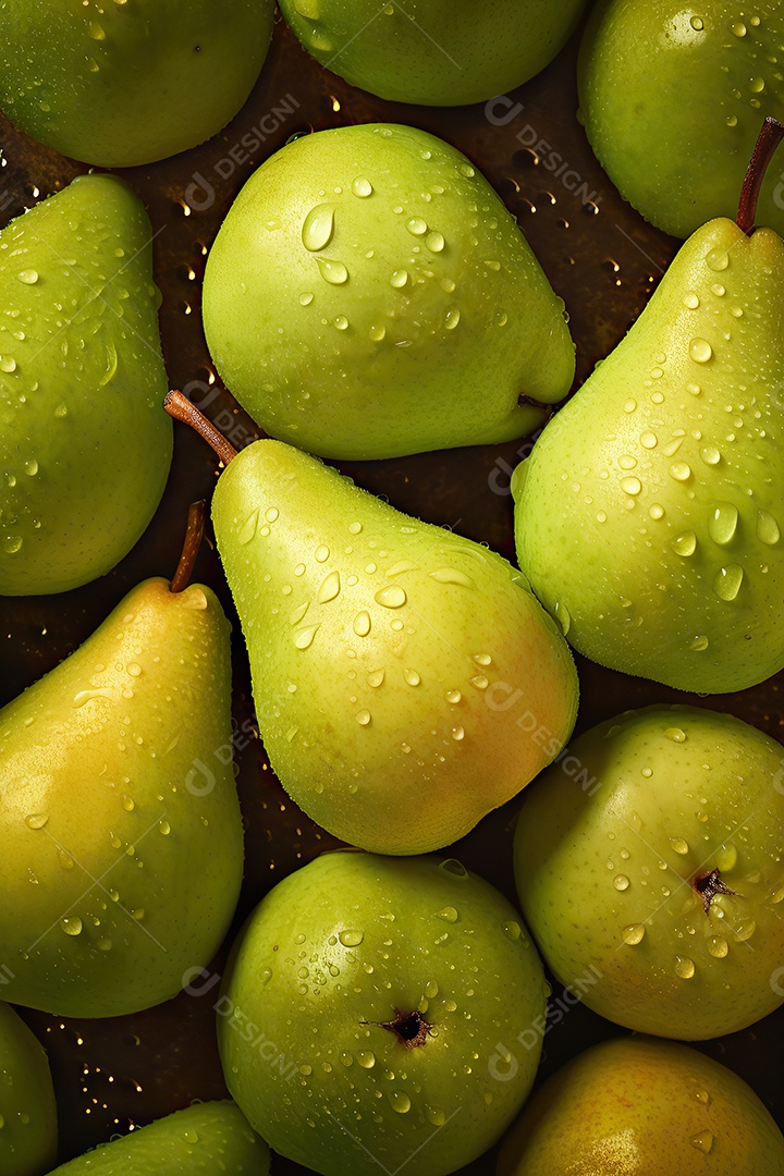 Fundo transparente de pêra fresca