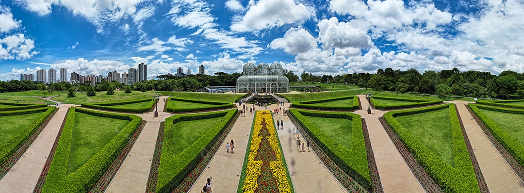 Vista aérea da Estufa do Jardim Botânico de Curitiba