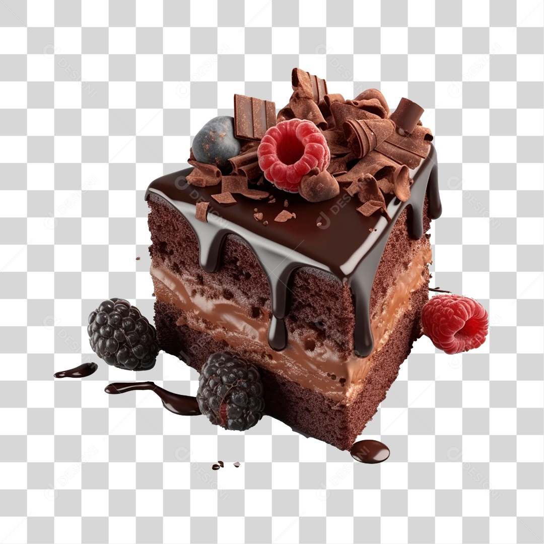 Bolo de Chocolate PNG Transparente