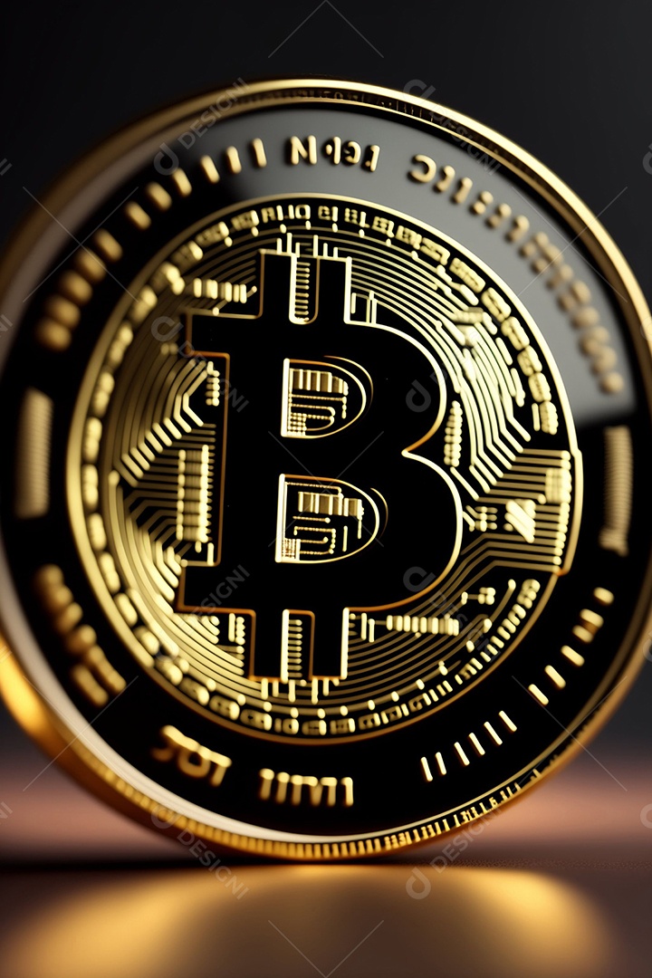 Moedas criptográficas Bitcoin.