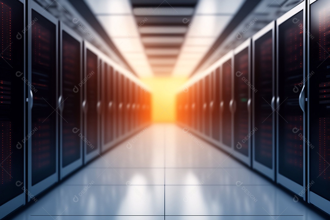 Centro da sala do centro de dados.