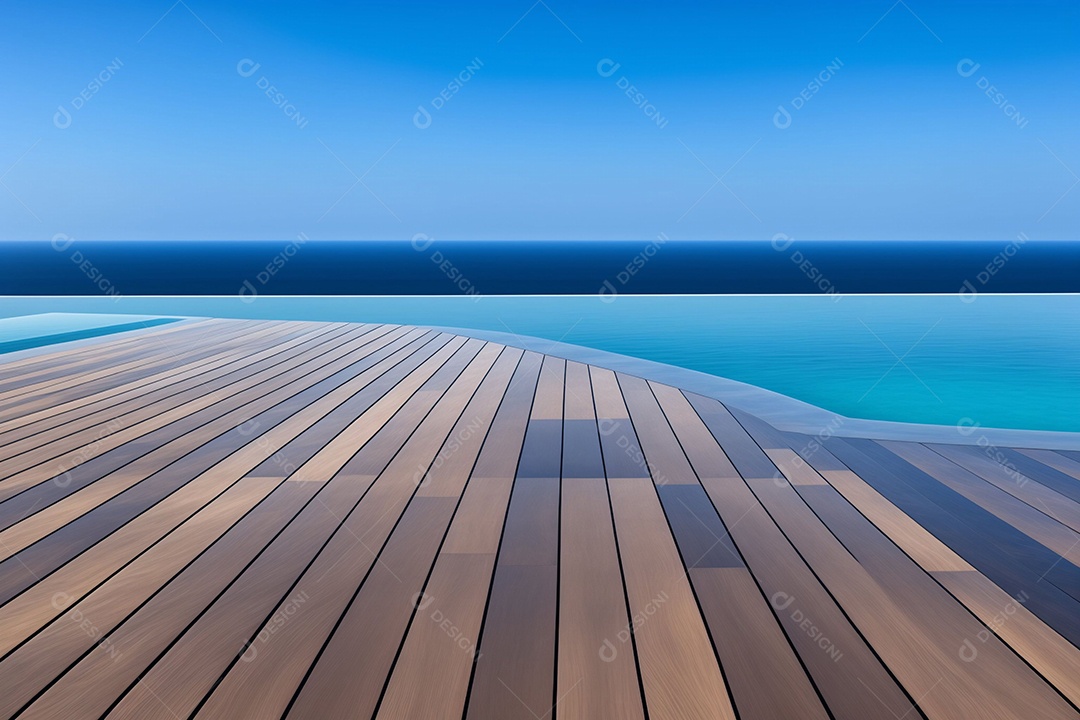 vista cinematográfica da exibição da piscina infinita.