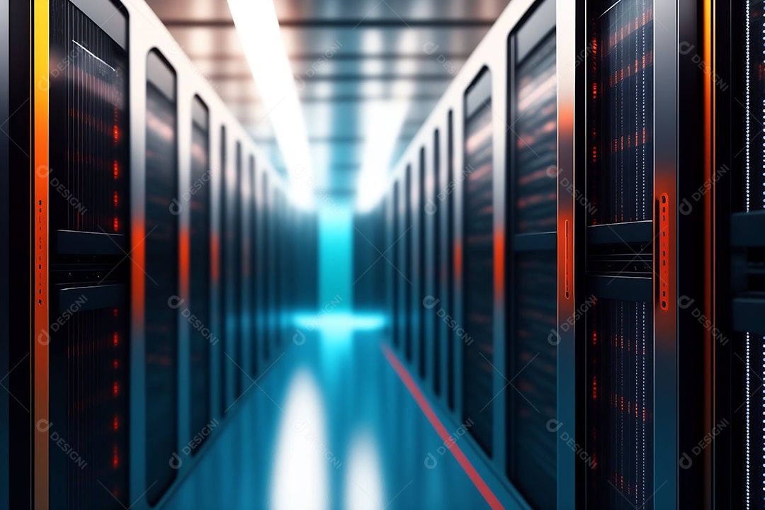 Centro da sala do centro de dados.