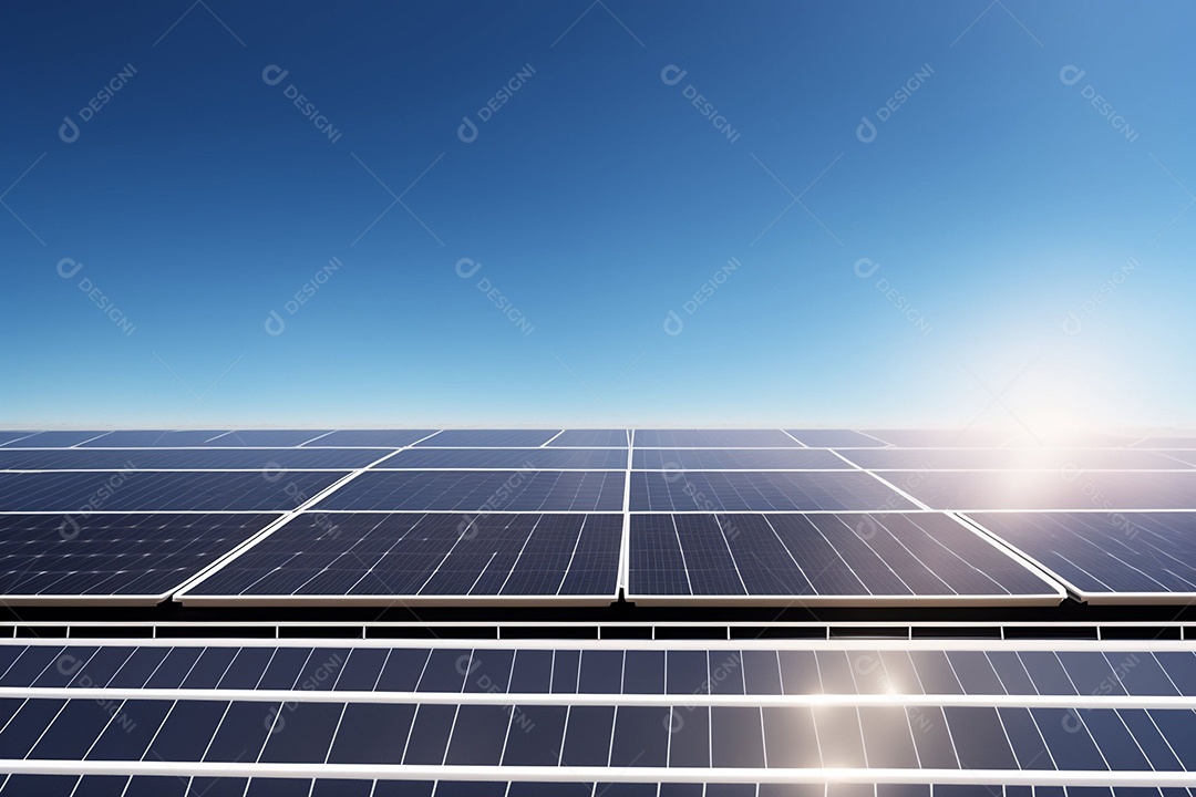 Painéis solares. Energia limpa do sol.