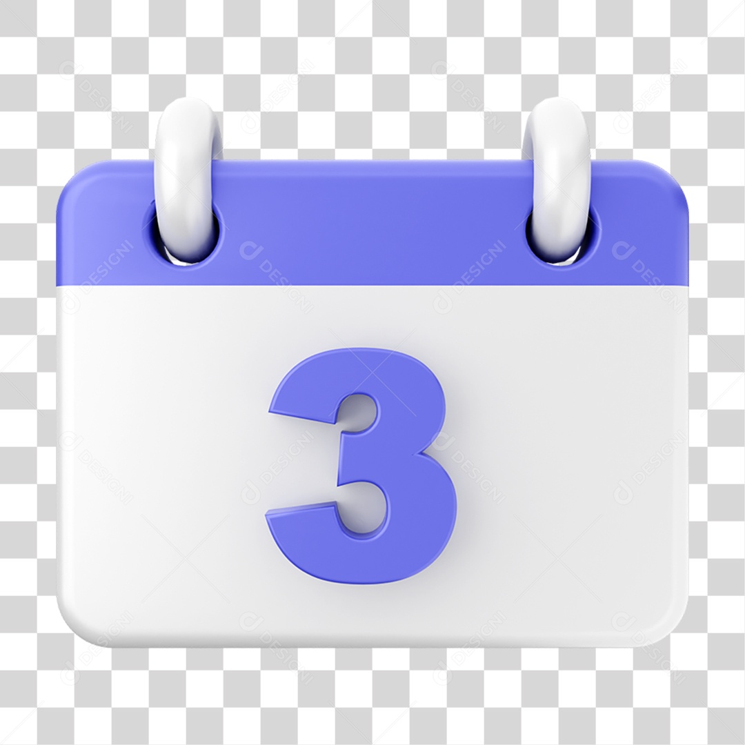 Elemento 3D Calendário Dia 3 PNG Transparente