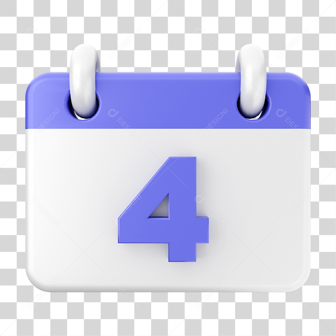 Elemento 3D Calendário Dia 4 PNG Transparente