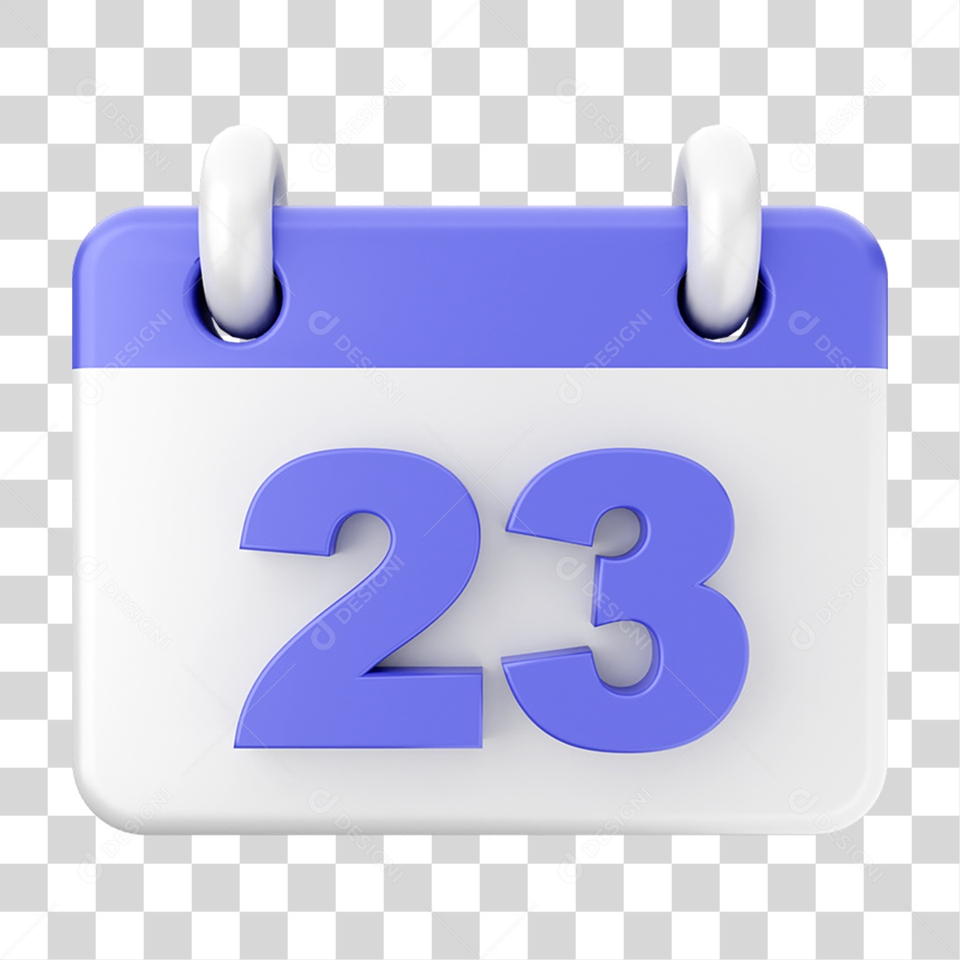 Elemento 3D Calendário Dia 23 PNG Transparente