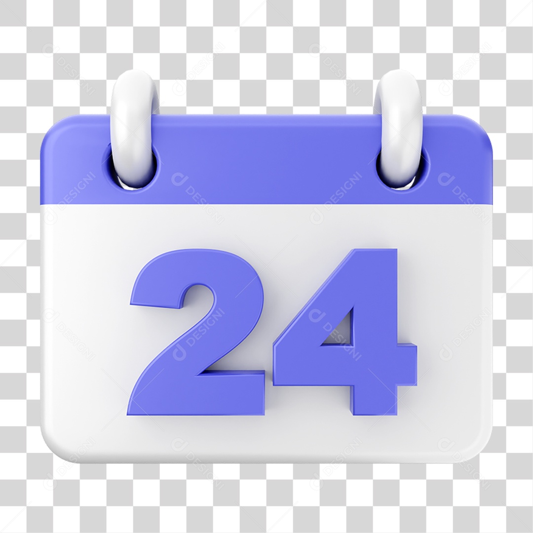 Elemento 3D Calendário Dia 24 PNG Transparente