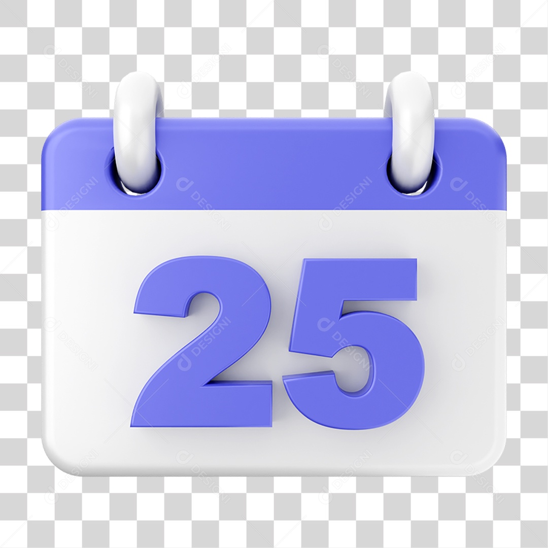Elemento 3D Calendário Dia 25 PNG Transparente