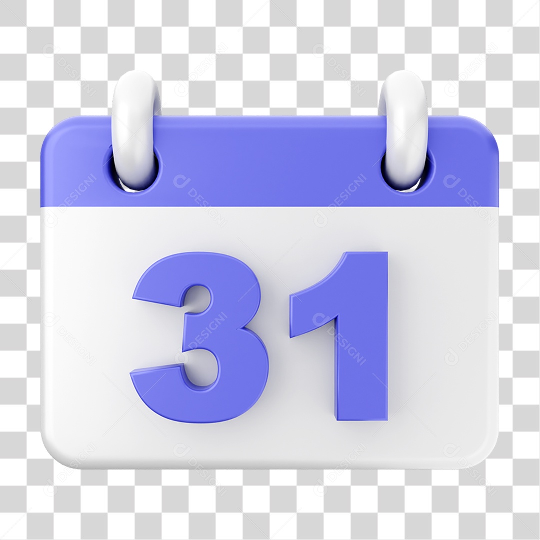 Elemento 3D Calendário Dia 31 PNG Transparente