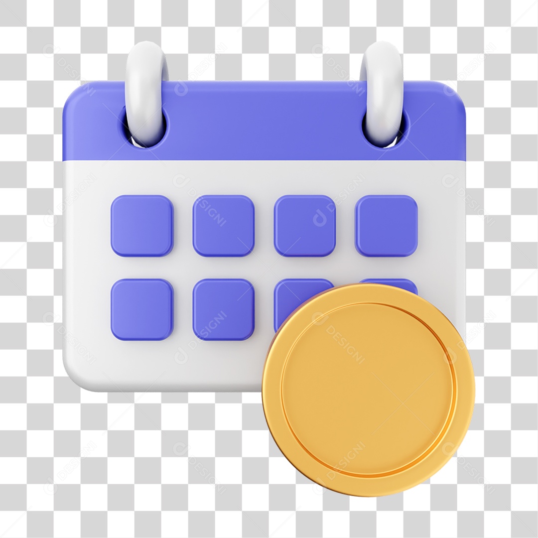 Elemento 3D Calendário Dia PNG Transparente