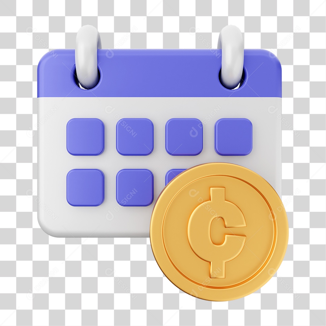 Elemento 3D Calendário Dia PNG Transparente