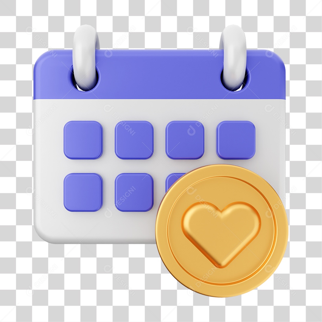 Elemento 3D Calendário Dia PNG Transparente