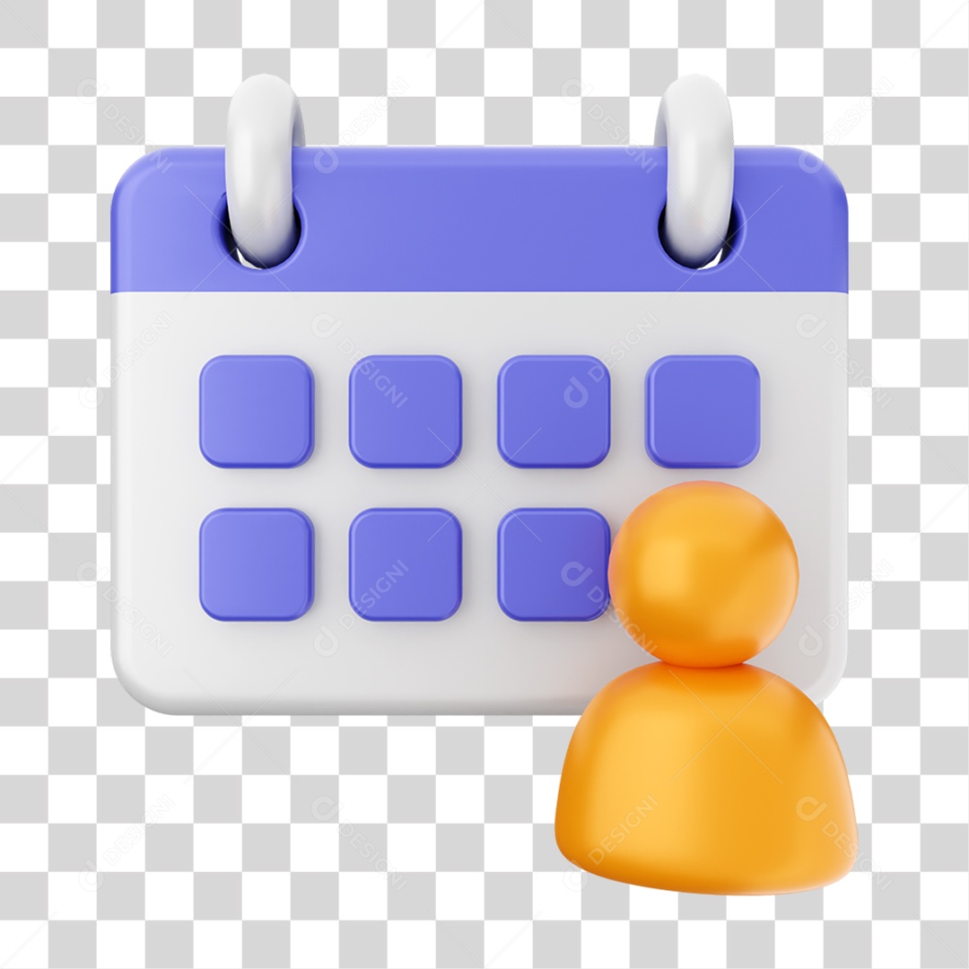 Elemento 3D Calendário Dia PNG Transparente