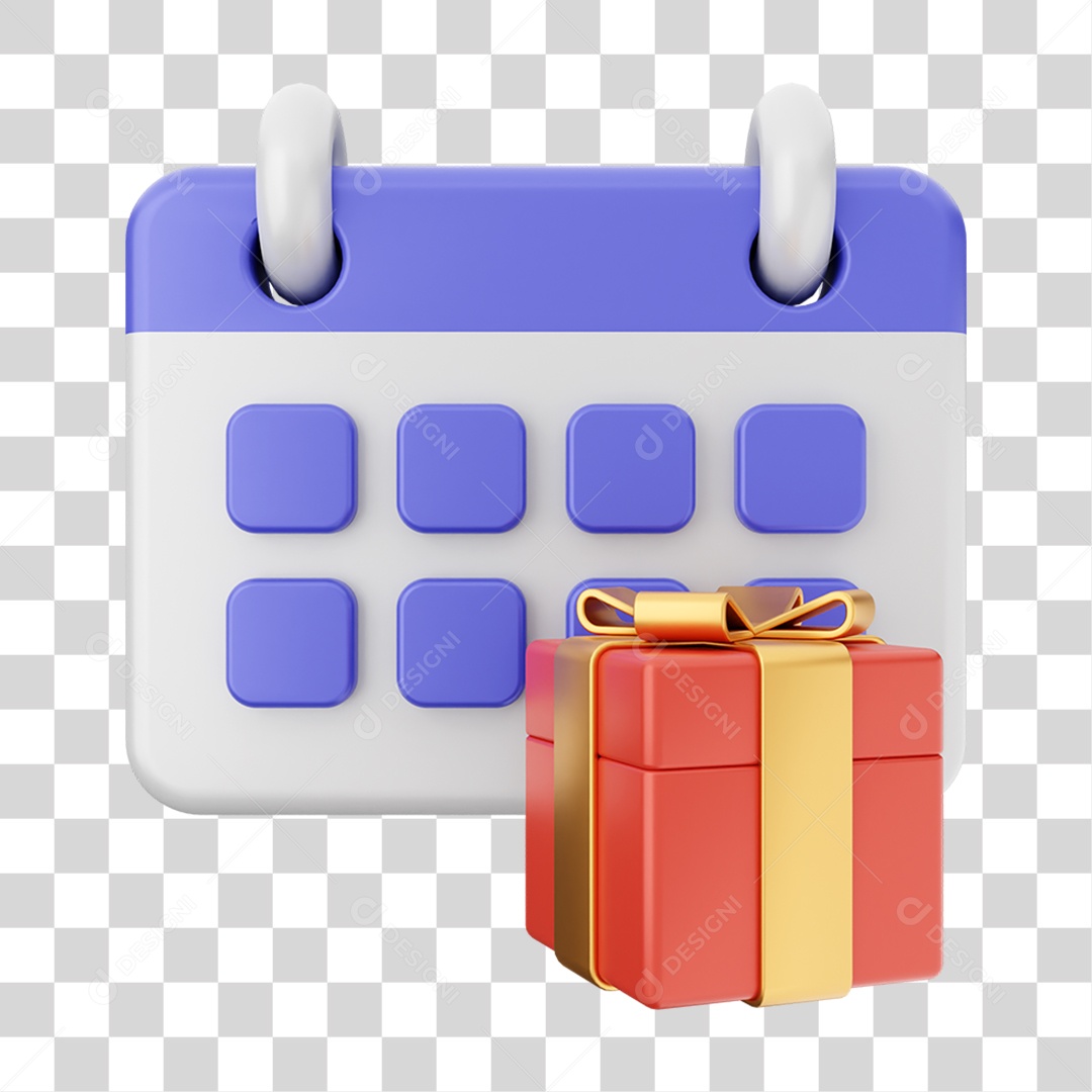 Elemento 3D Calendário Dia PNG Transparente