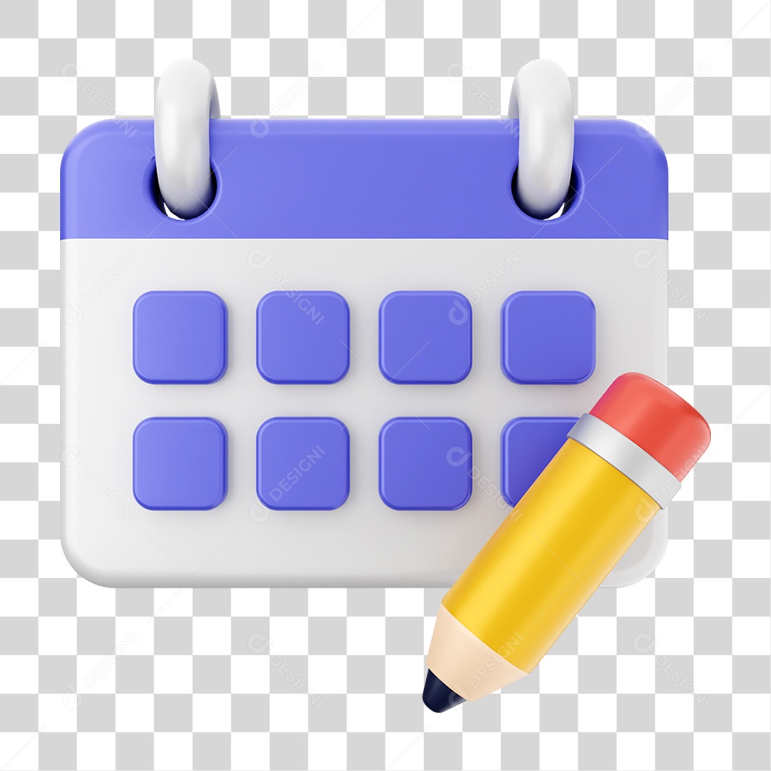 Elemento 3D Calendário Dia PNG Transparente