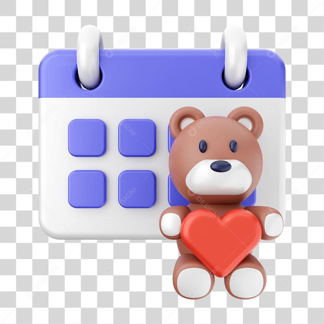 Elemento 3D Calendário Dia PNG Transparente