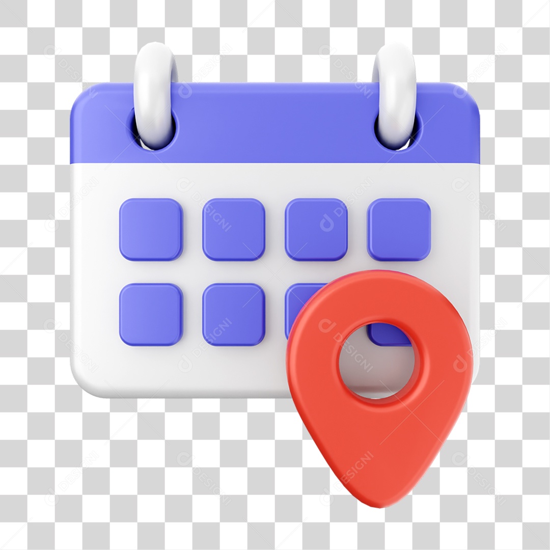 Elemento 3D Calendário Dia PNG Transparente