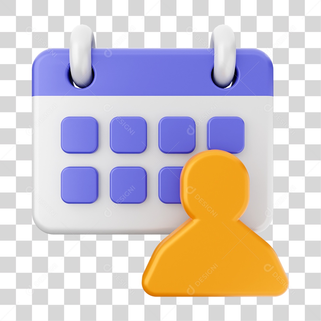 Elemento 3D Calendário Dia PNG Transparente