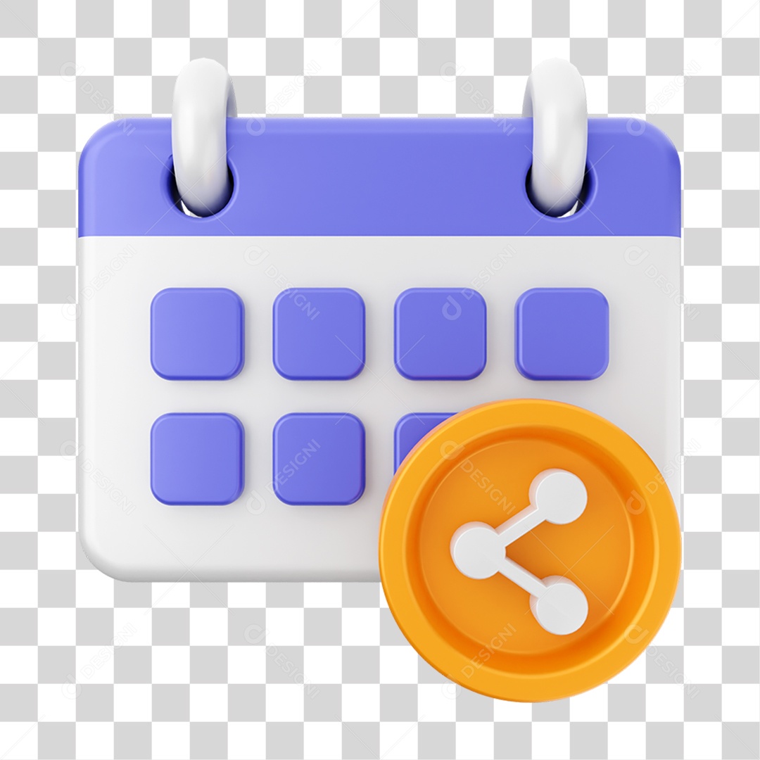 Elemento 3D Calendário Dia PNG Transparente