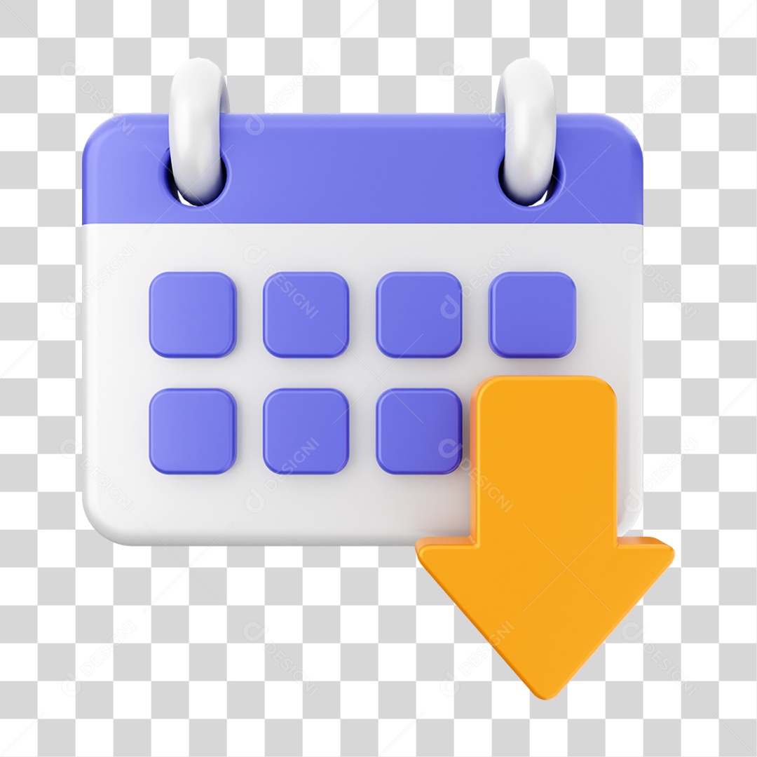 Elemento 3D Calendário Dia PNG Transparente