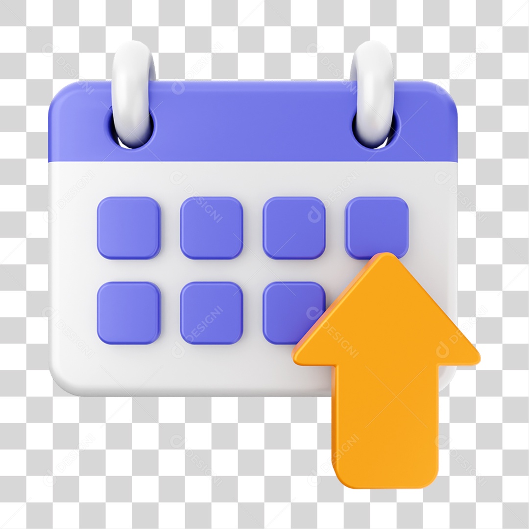 Elemento 3D Calendário Dia PNG Transparente