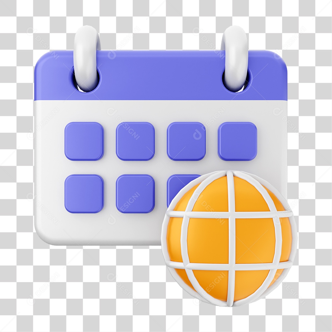 Elemento 3D Calendário Dia PNG Transparente