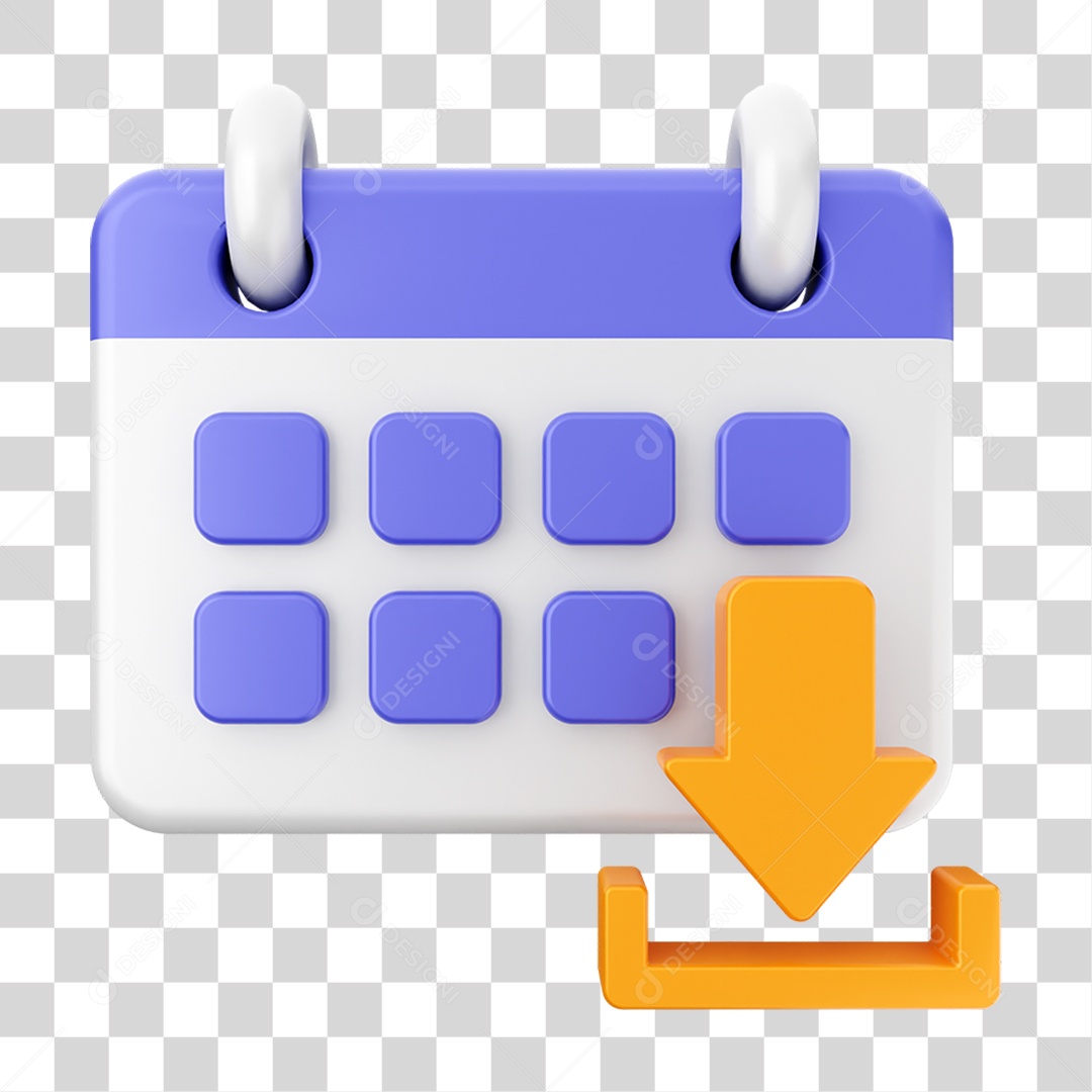 Elemento 3D Calendário Dia PNG Transparente