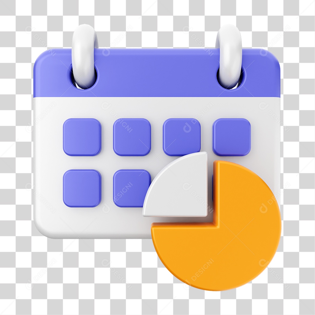 Elemento 3D Calendário Dia PNG Transparente