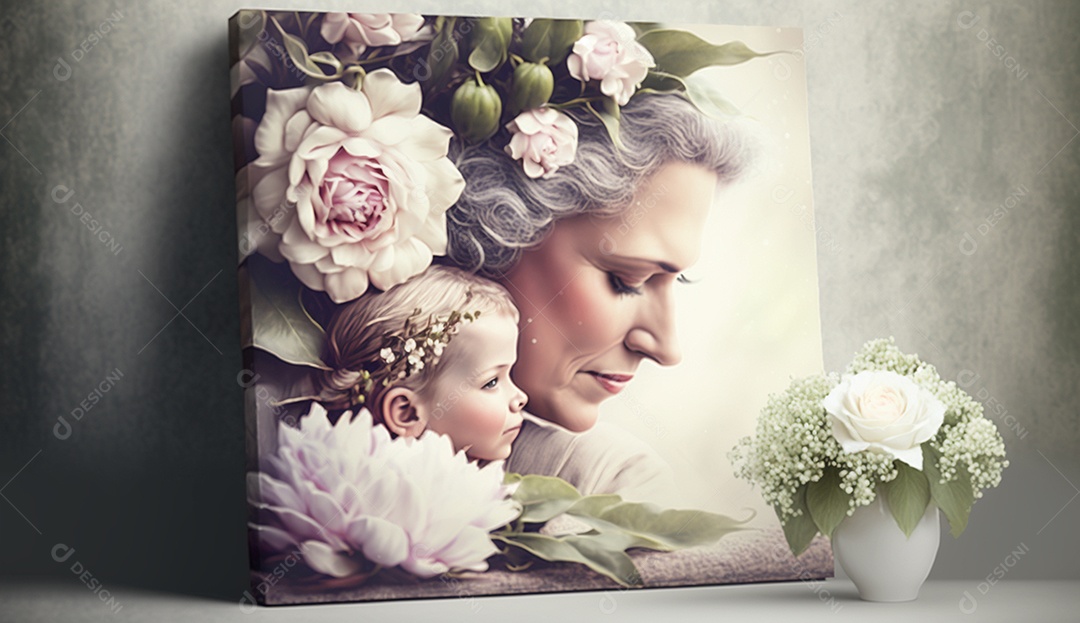 Centro de imagem de fundo do dia das mães da tela