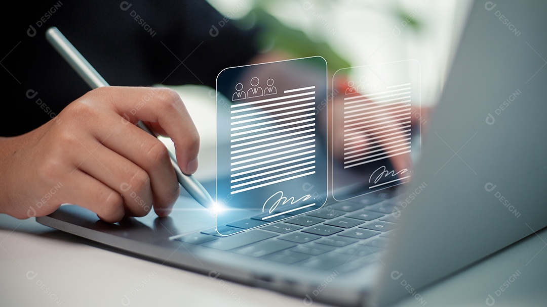 Assinando o conceito de contrato comercial. Contrato de negócios on-line