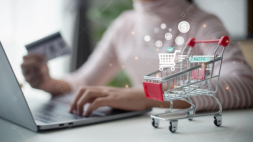 Pagamento on-line de entrega de comércio eletrônico. Acessar pagamento online