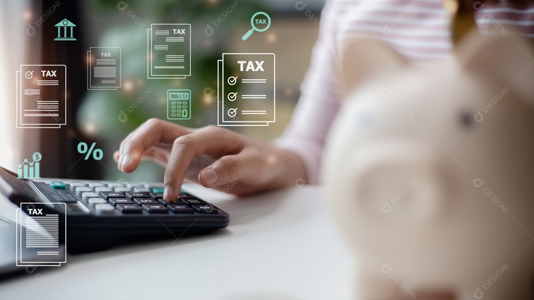 Conceito de pagamento de impostos corporativos e individuais