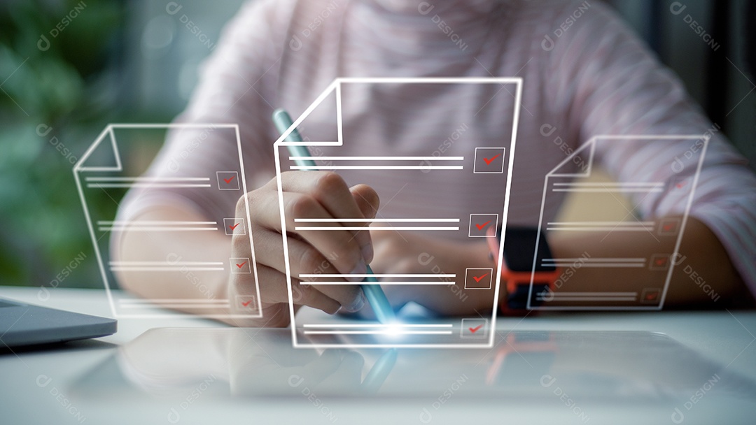 As empresárias marcam uma avaliação, questionário, avaliação